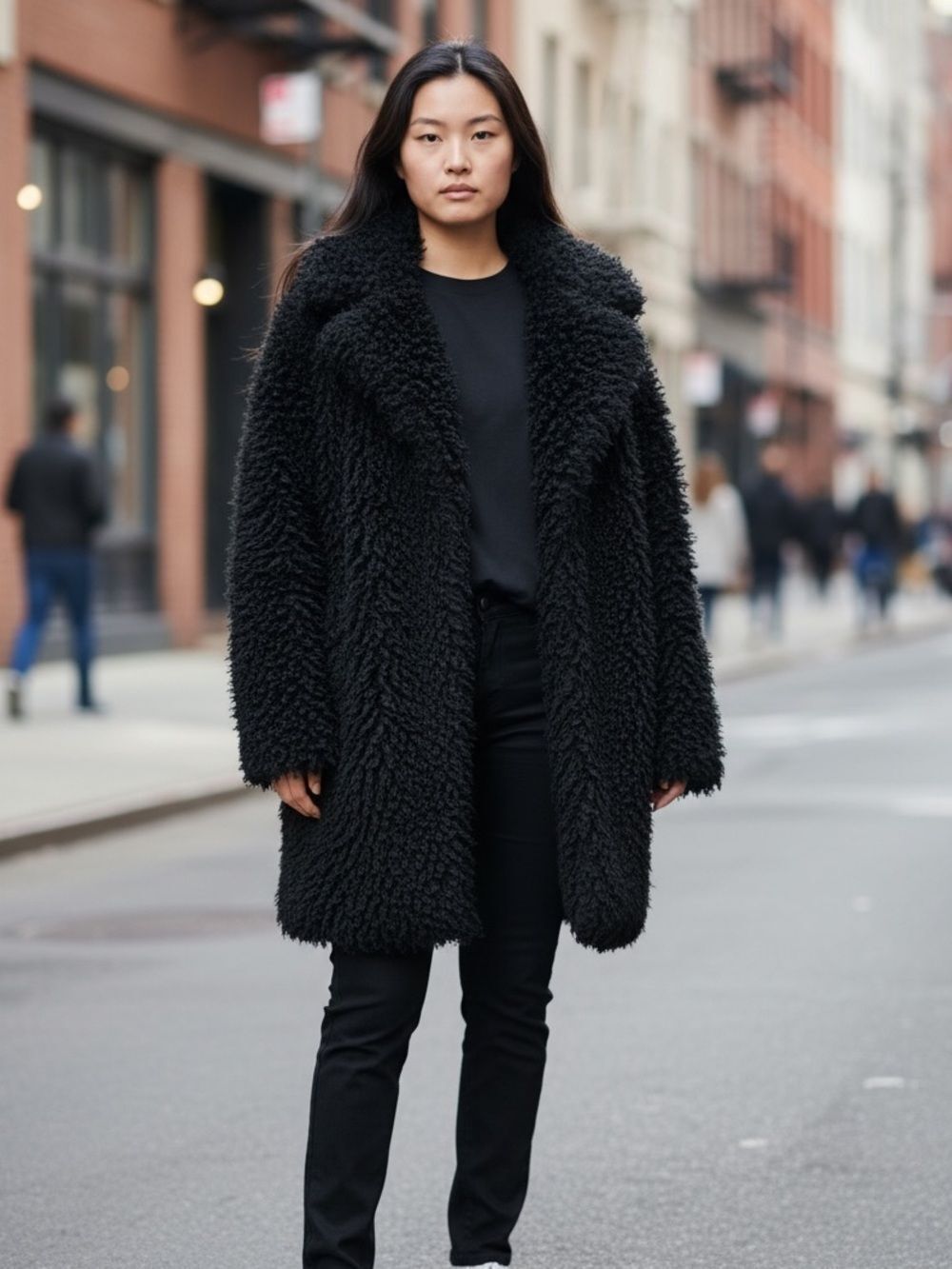 Wild Fable Black Teddy Jacket Plush Long Coat M